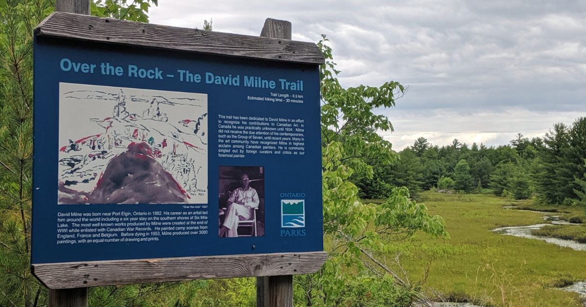 The David Milne Trail signage | Six Mile Lake Provincial Park: Video Review