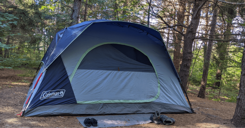 tent set up in the forest | Chutes Provincial Park: Video Review