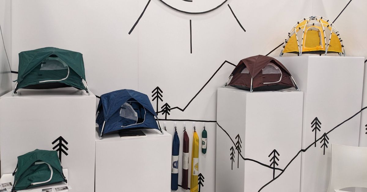 Tiny Tents on a display | 12 Coolest Pet-Friendly Outdoor Travel Products We Found at SuperZoo