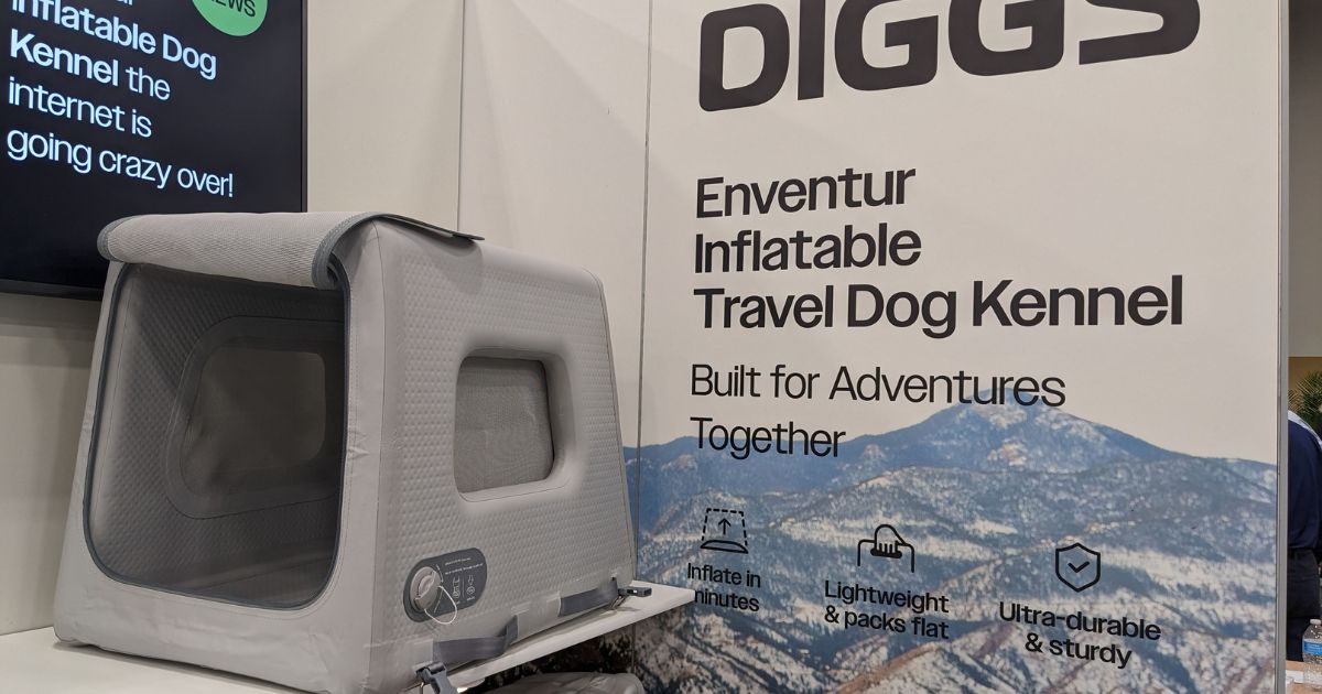 display of DIGGS Eventur Travel Kennel | 12 Coolest Pet-Friendly Outdoor Travel Products We Found at SuperZoo