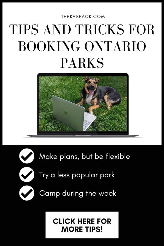 tips and tricks for booking ontario parks pin