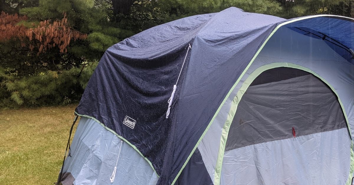 wet tent outside in the rain | 20+ Hacks for Camping in the Rain with Pets