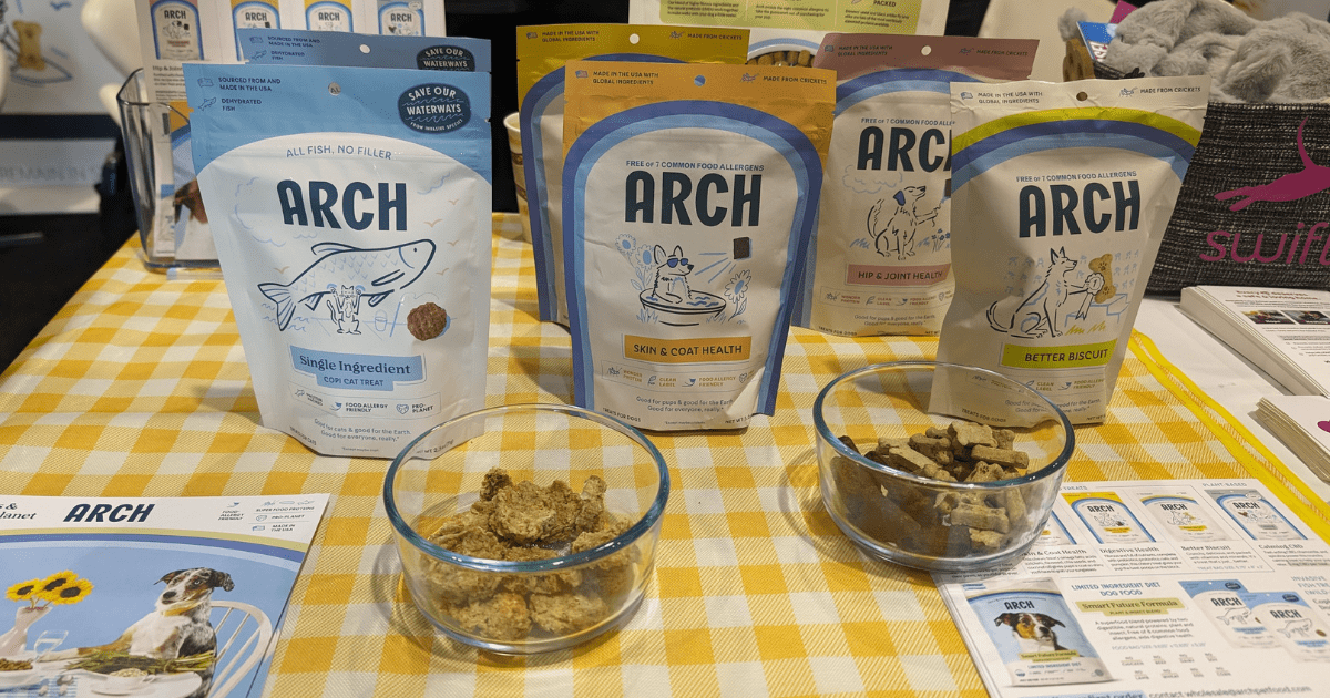 display of arch pet food products | Incredible Pet-Friendly Travel Products from Global Pet Expo 2024